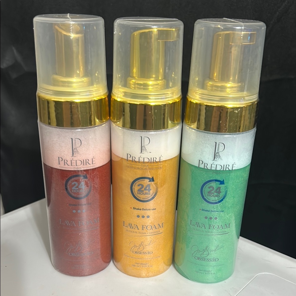 Prèdirè Lava Foam Cleanser Set - Red, Gold, Green